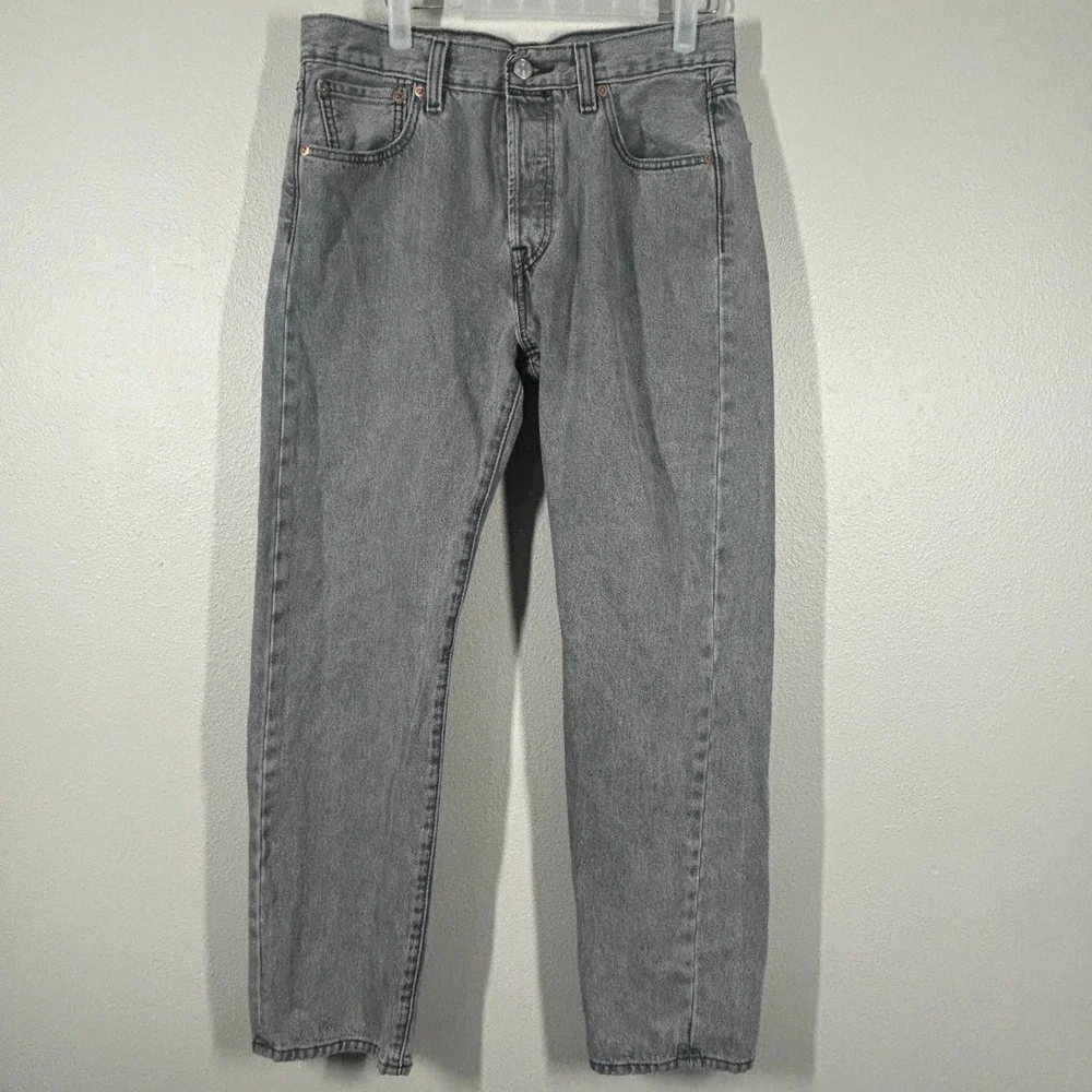 Levis 501 Original Fit Mens Grey Straight Leg Denim Jeans W30 L30